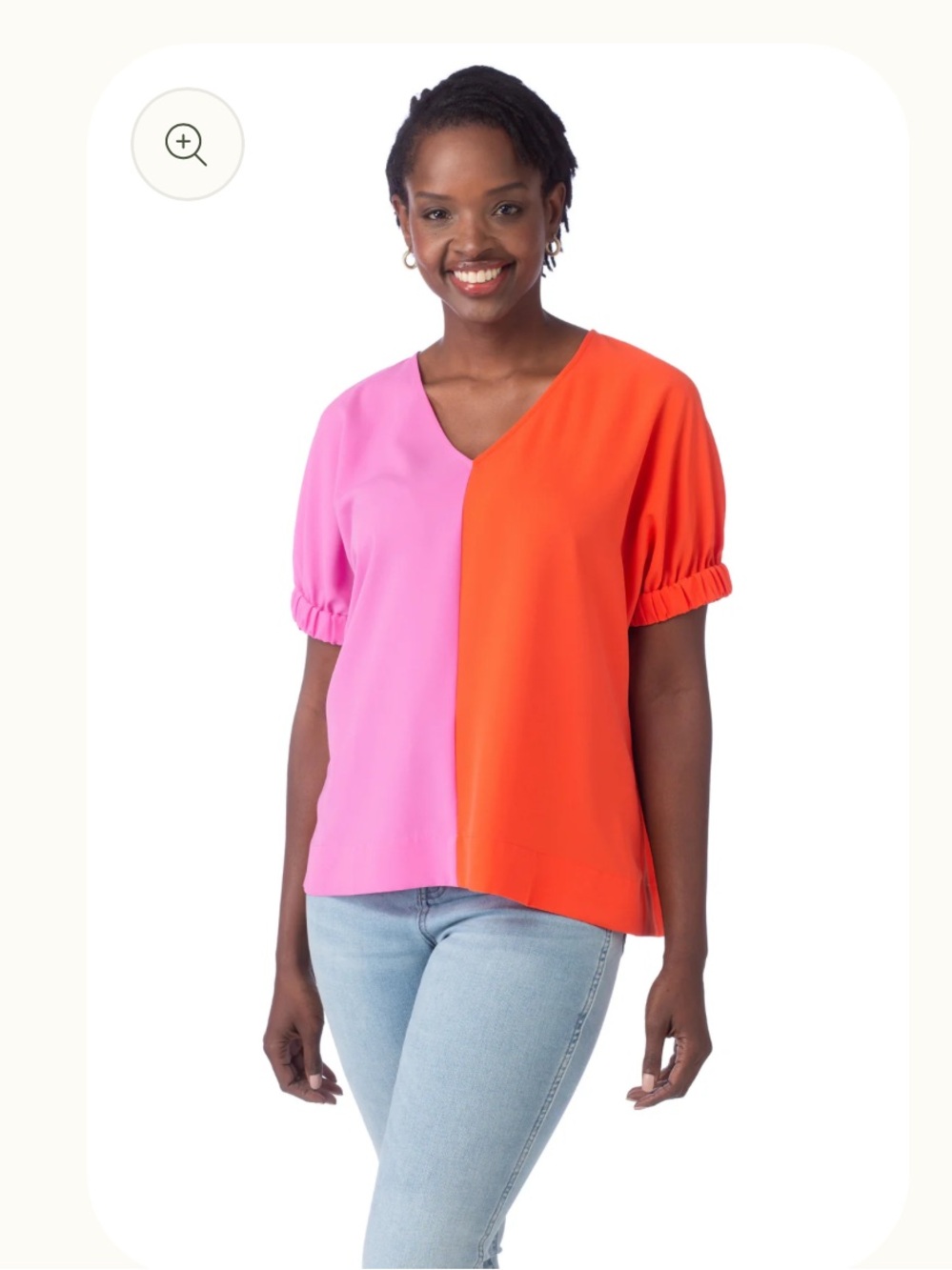 Crosby by Mollie Burch Large Bright Orchid/Red Glow Nora Top Size Medium‎